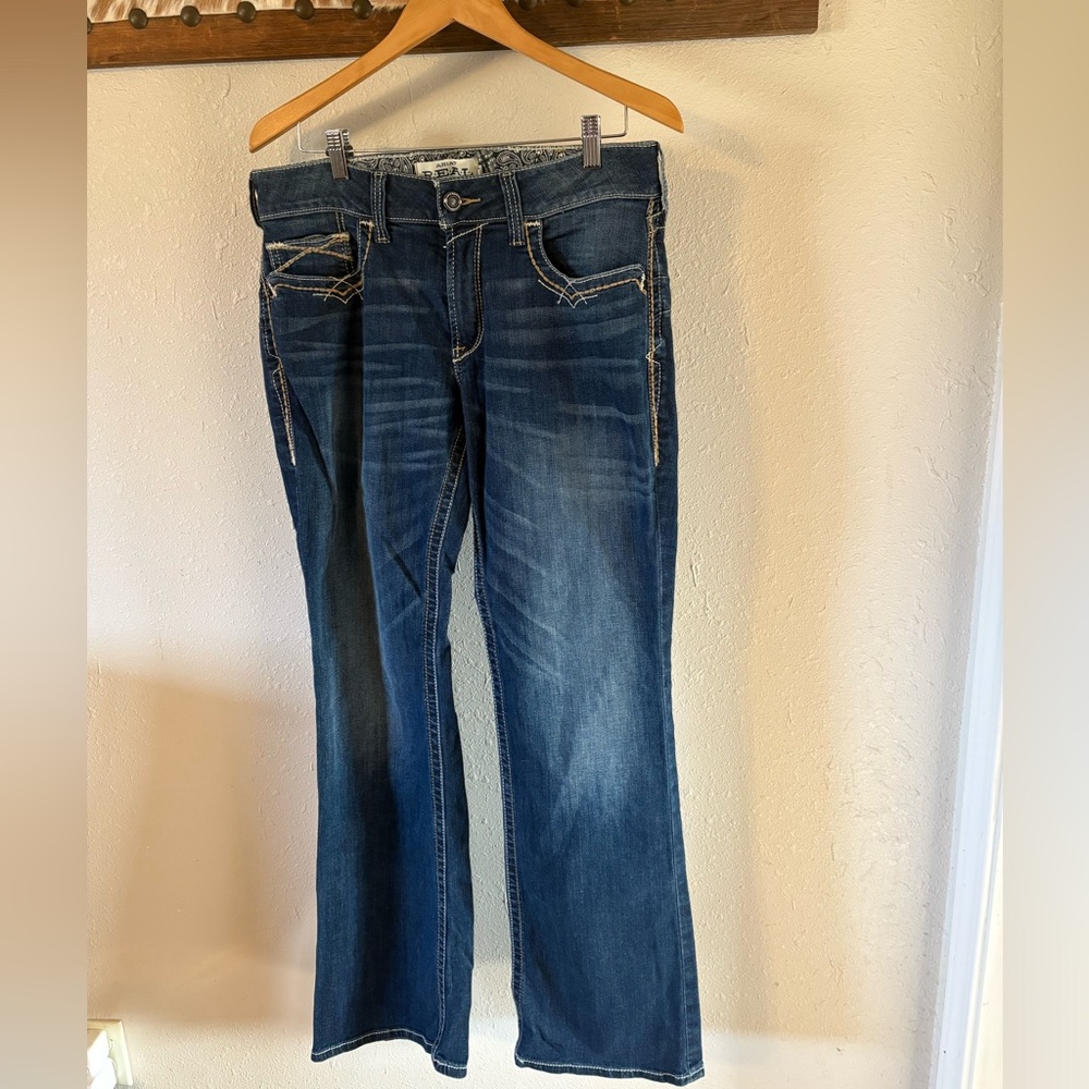Ariat Women's Boot Cut Jeans in Rich Indigo - Picture 9 of 16